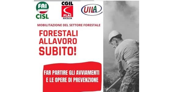 Sicilia a rischio incendi, domani sit-in di Fai-Flai-Uila davanti a tutte le Prefetture siciliane