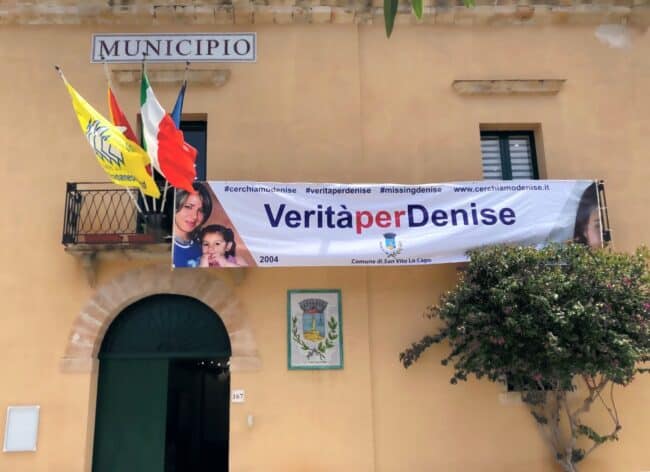 “Verità per Denise”, affisso uno striscione al Comune di San Vito Lo Capo