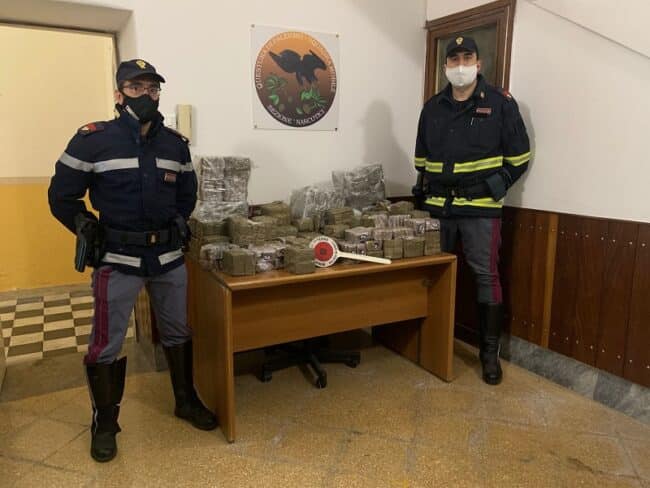 Vede i poliziotti e blocca il traffico con il camion. Trovati più di 100 chili di hashish: arrestato conducente in attesa di giudizio