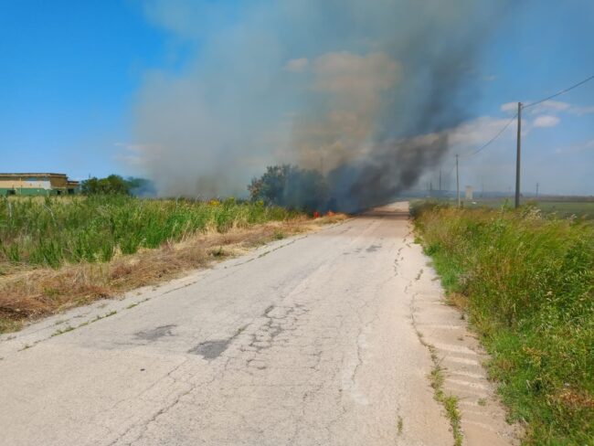 Pericoloso incendio a Sigonella, a rischio area di pertinenza militare – VIDEO e FOTO