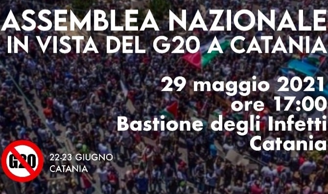 Catania, domani Assemblea Nazionale contro il G20 in Sicilia: “Organizzare manifestazione di protesta”