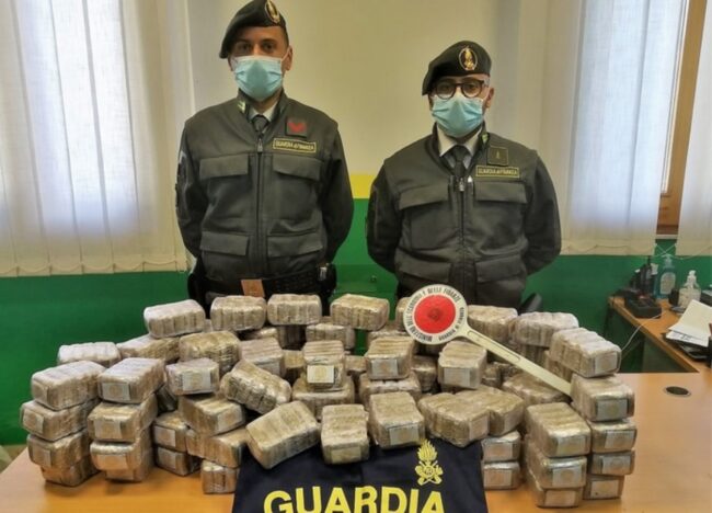 Sequestrati 60 chili di droga al porto, in manette due palermitani: decisivo il fiuto del cane Elisir