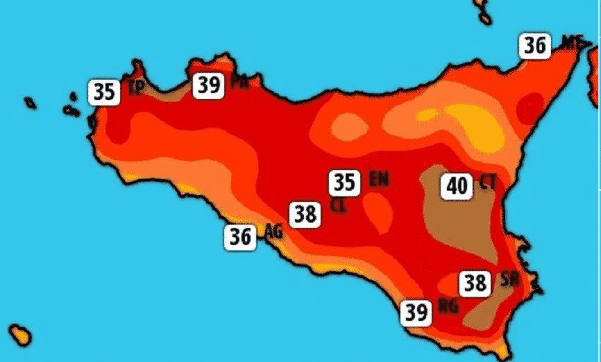 Meteo Sicilia, weekend “infernale”: picchi di 40 gradi, Catania sarà bollente – le PREVISIONI