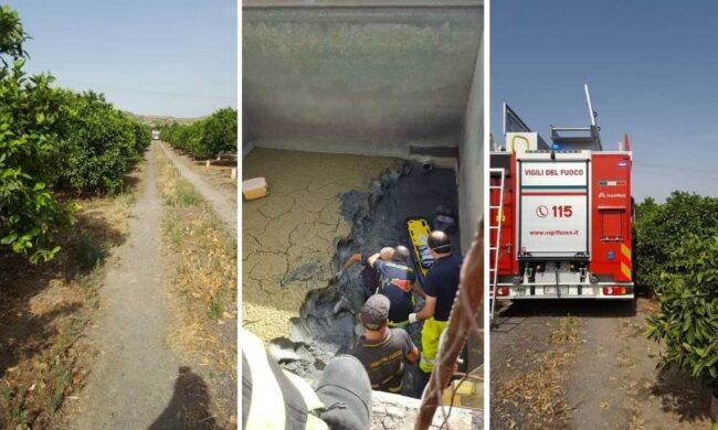 Uomo del Catanese cade in una vasca irrigua di un fondo agricolo, recuperato e soccorso