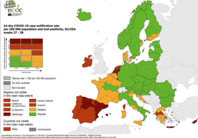 Covid, Sicilia sempre più in giallo. Lo dice la mappa dei contagi europea: sale l’attesa per la revisione dei parametri