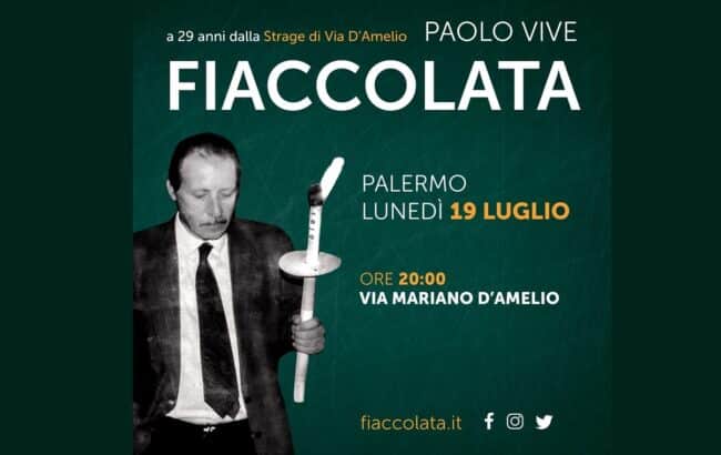 Strage di via d’Amelio, domani 19 luglio tradizionale fiaccolata in onore di Paolo Borsellino