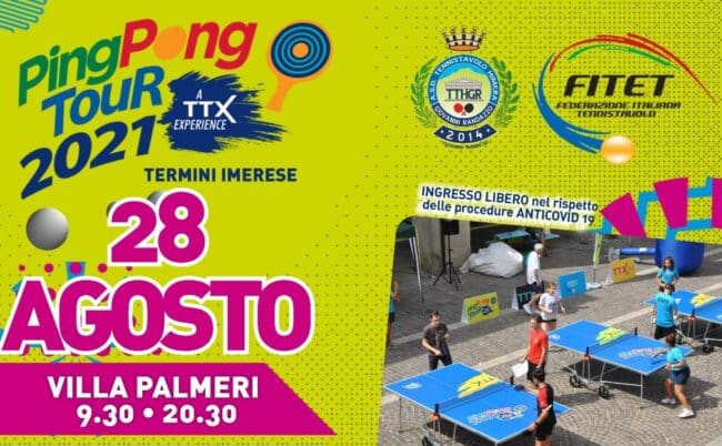 Il “Ping Pong Tour 2021 a TTX Experience” fa tappa a Termini Imerese: il 28 agosto giornata dedicata al TTX