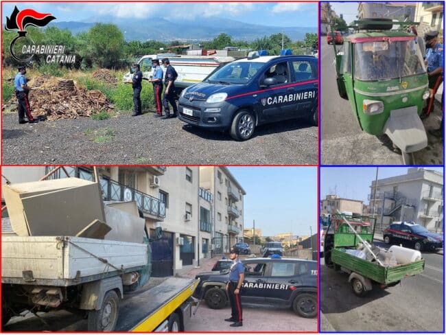 Rifiuti pericolosi a Catania e provincia, fermati pregiudicati su “lape” e autocarri: il BILANCIO dei controlli