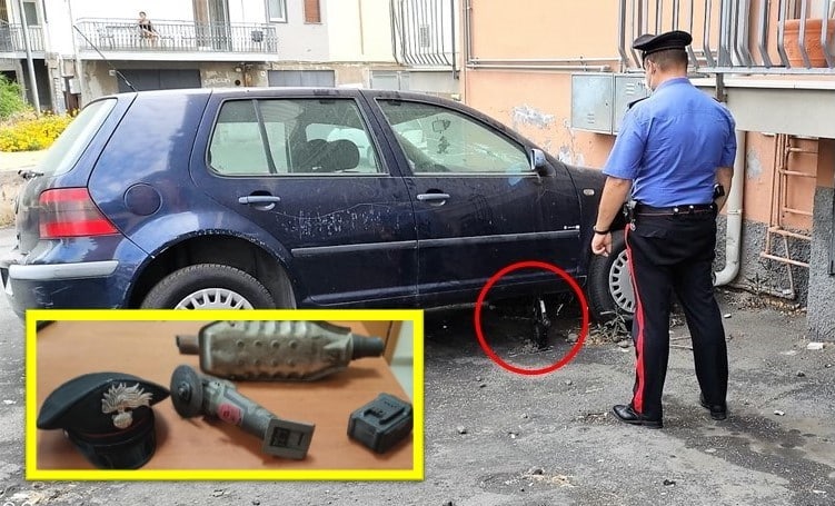 Tentano di rubare catalizzatore da un’auto: denunciati due uomini a Gravina di Catania