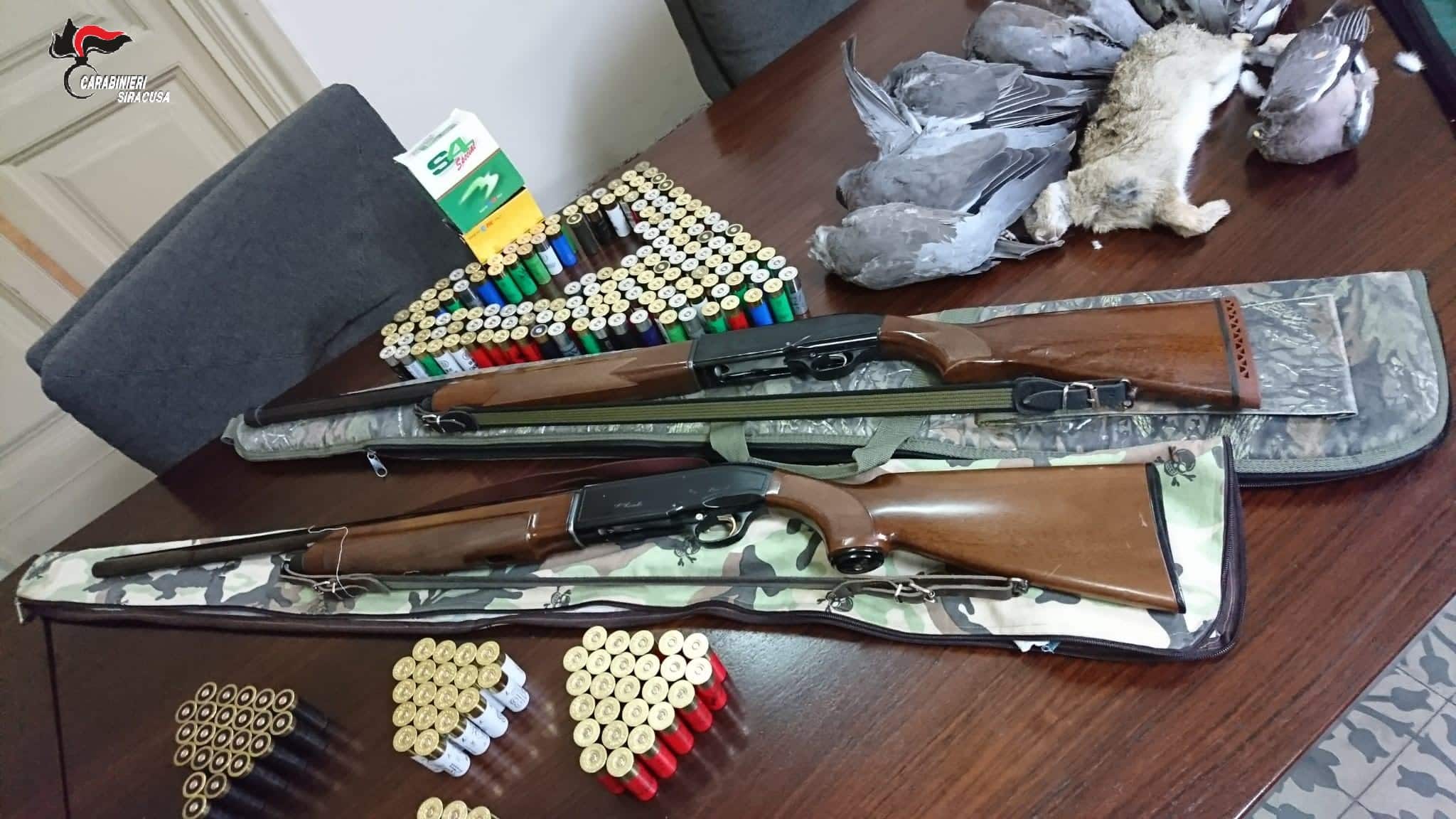A caccia nonostante il divieto del Tar di Catania: denunciati 4 soggetti, fucili e munizioni sequestrati