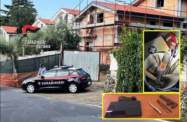 Beccati nell’abitazione a rubare attrezzi edili, in manette due catanesi