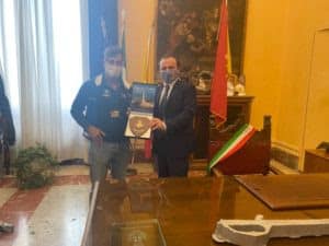 Giovanni Ficarra, campione del mondo di canottaggio: ospitato oggi a Palazzo Zanca dal Sindaco De Luca