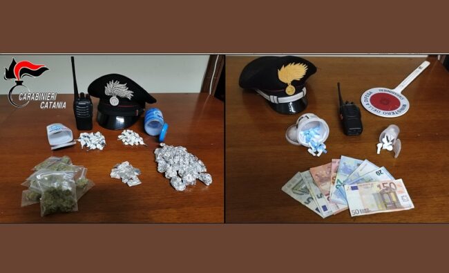 Catania, spacciatori “alternativi” al centro del mirino dei militari: due arresti e droga sequestrata