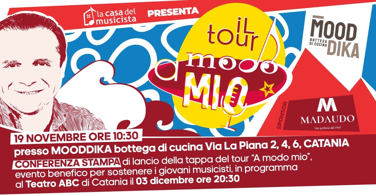 Musica e beneficenza, venerdì 19 novembre a Catania la presentazione dell’evento “A modo mio”