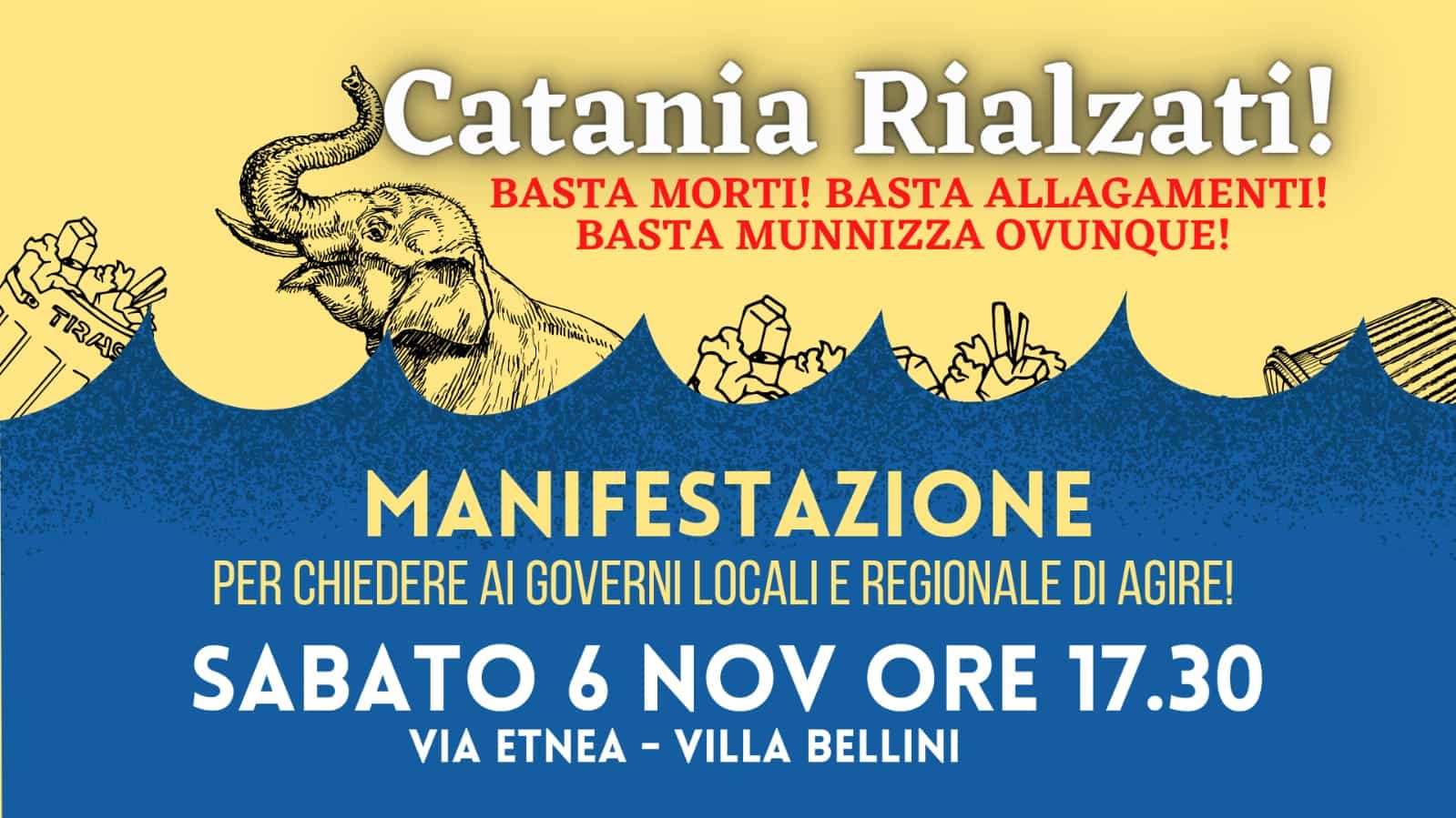 Catania in protesta: contro attuale gestione dei rifiuti e messa in sicurezza territori