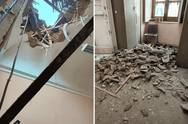 Crollo soffitto al “Boggio Lera”. USB: “Non è un caso limite, l’80% delle scuole in Sicilia non è a norma”