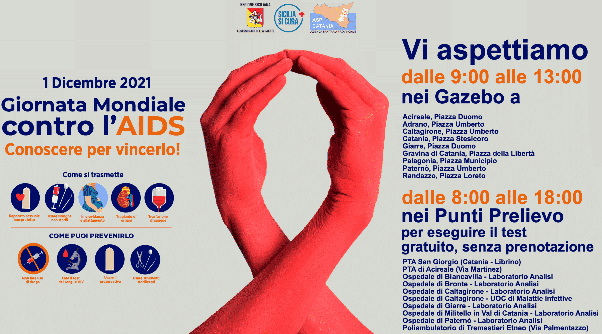 Giornata mondiale per lotta contro l’Aids, Catania si tinge di rosso: programma fitto di eventi su tutta la provincia