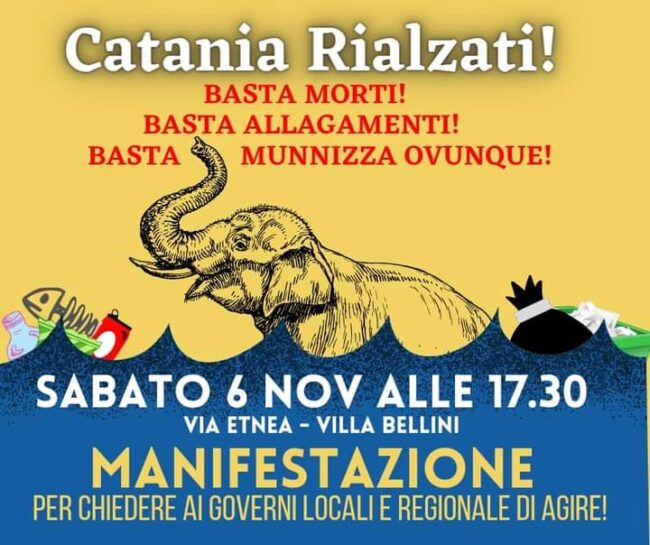 Catania sommersa dai rifiuti, protesta e striscioni sui cumuli di spazzatura in vista del corteo di domani