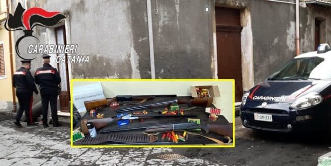 Giarre, servizio anticrimine: armi e munizioni sequestrate, un arresto ed una denuncia