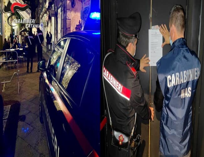 Forte “scossa” alla movida catanese, chiuso noto disco-pub e sanzionati due ristoranti