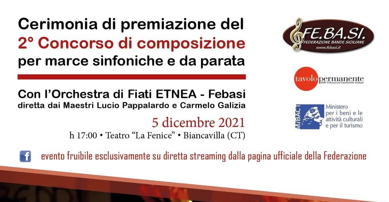 Biancavilla, domenica alle 17 la premiazione del secondo concorso per marce sinfoniche e da parata: diretta su Facebook