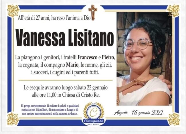 Siracusa piange Vanessa Lisitano, 27enne insegnante alla primaria. Lavorava a Osnago
