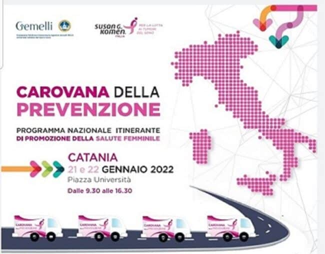“Carovana Prevenzione Sicilia” a Catania il 21 e 22 gennaio: esami diagnostici gratuiti per le donne
