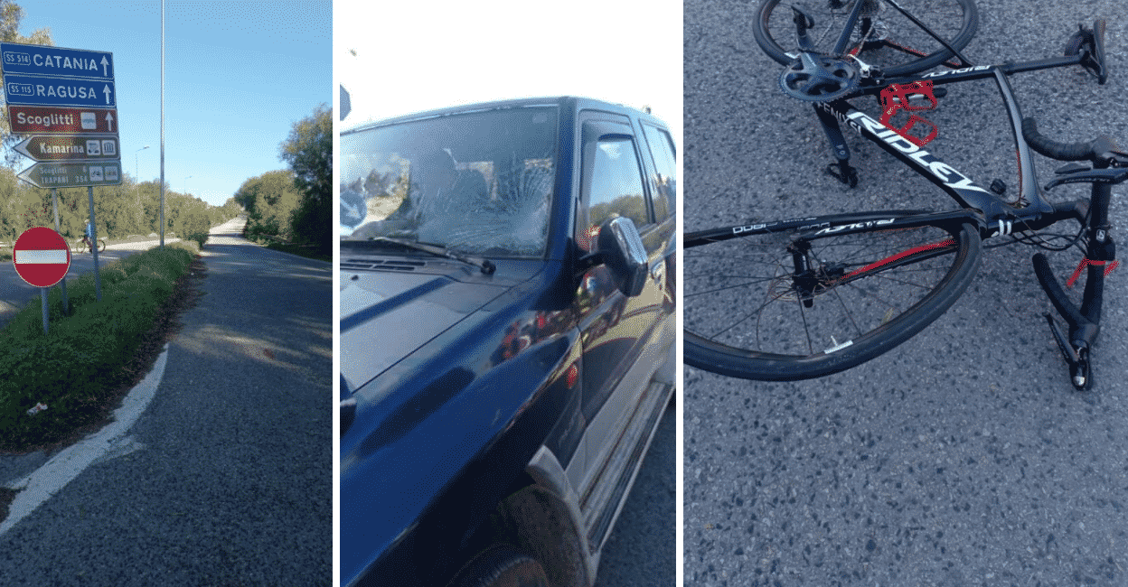 Incidente sulla Vittoria-Scoglitti, ciclista in prognosi riservata – Le FOTO