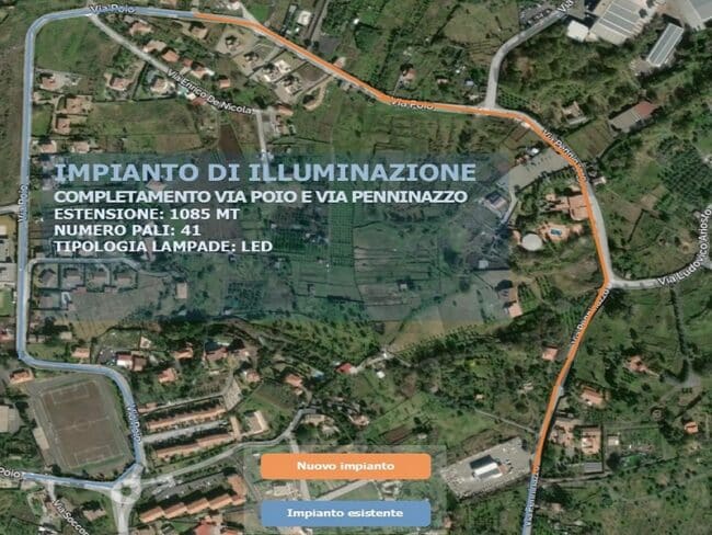 Viagrande, in funzione il nuovo impianto di illuminazione pubblica. Il sindaco: “Installati circa 40 pali”