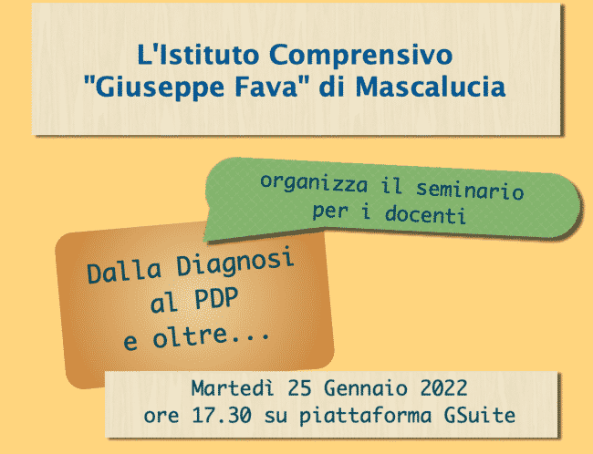 L’I.C. “Giuseppe Fava” di Mascalucia promuove il seminario “Dalla diagnosi al Pdp”