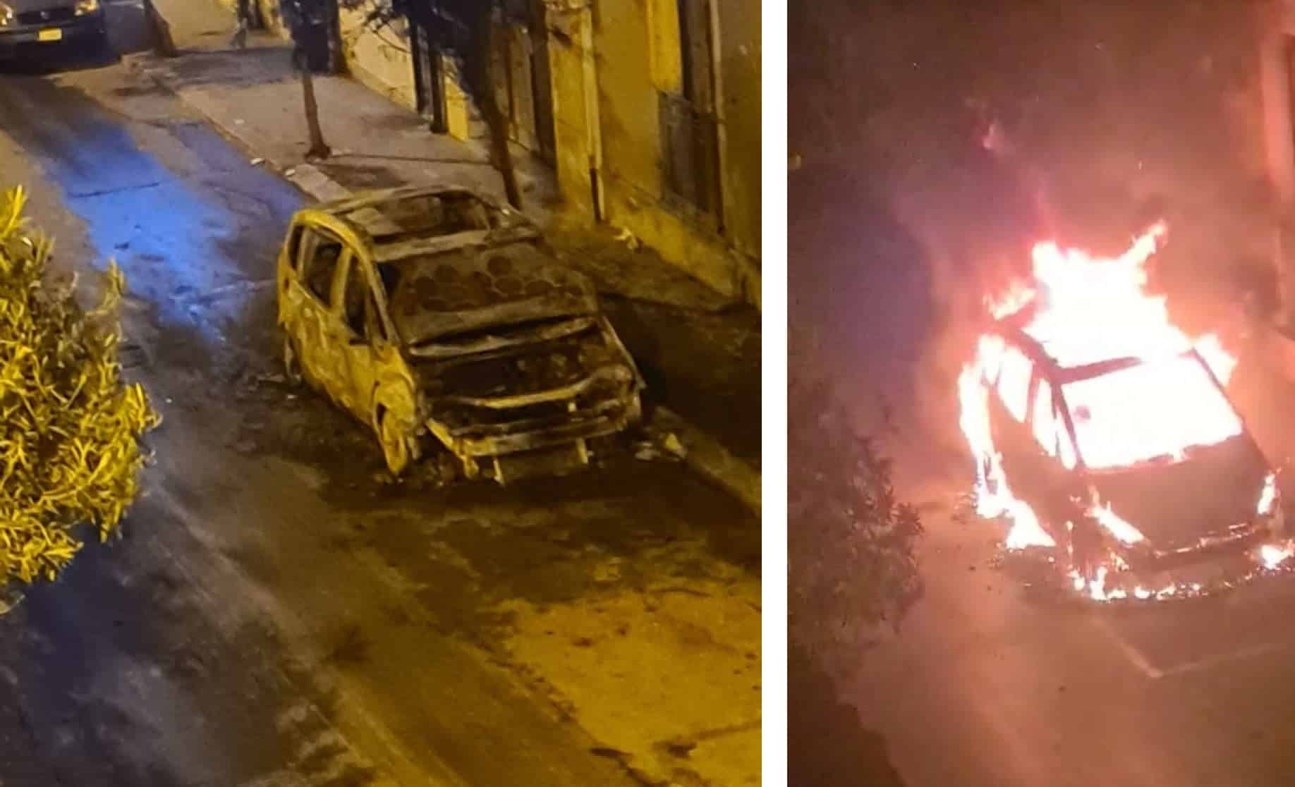 Nottata di fuoco in via Garibaldi, auto divorata dalle fiamme: paura per i residenti