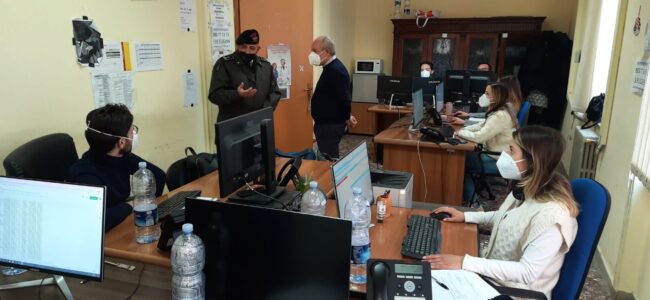 Covid Catania, il Generale Scardino visita gli uffici di via Pasubio