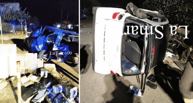Pauroso incidente nella notte nel Catanese: auto ribaltata, ambulanza e vigili del fuoco sul posto – LE FOTO