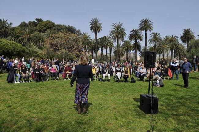 Elezioni Palermo, prima uscita pubblica per la candidata Rita Barbera: incontro con i cittadini a villa Tasca