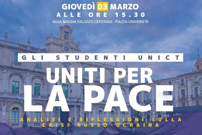 “No alla guerra”, oggi pomeriggio all’Università di Catania incontri e flash mob per l’Ucraina