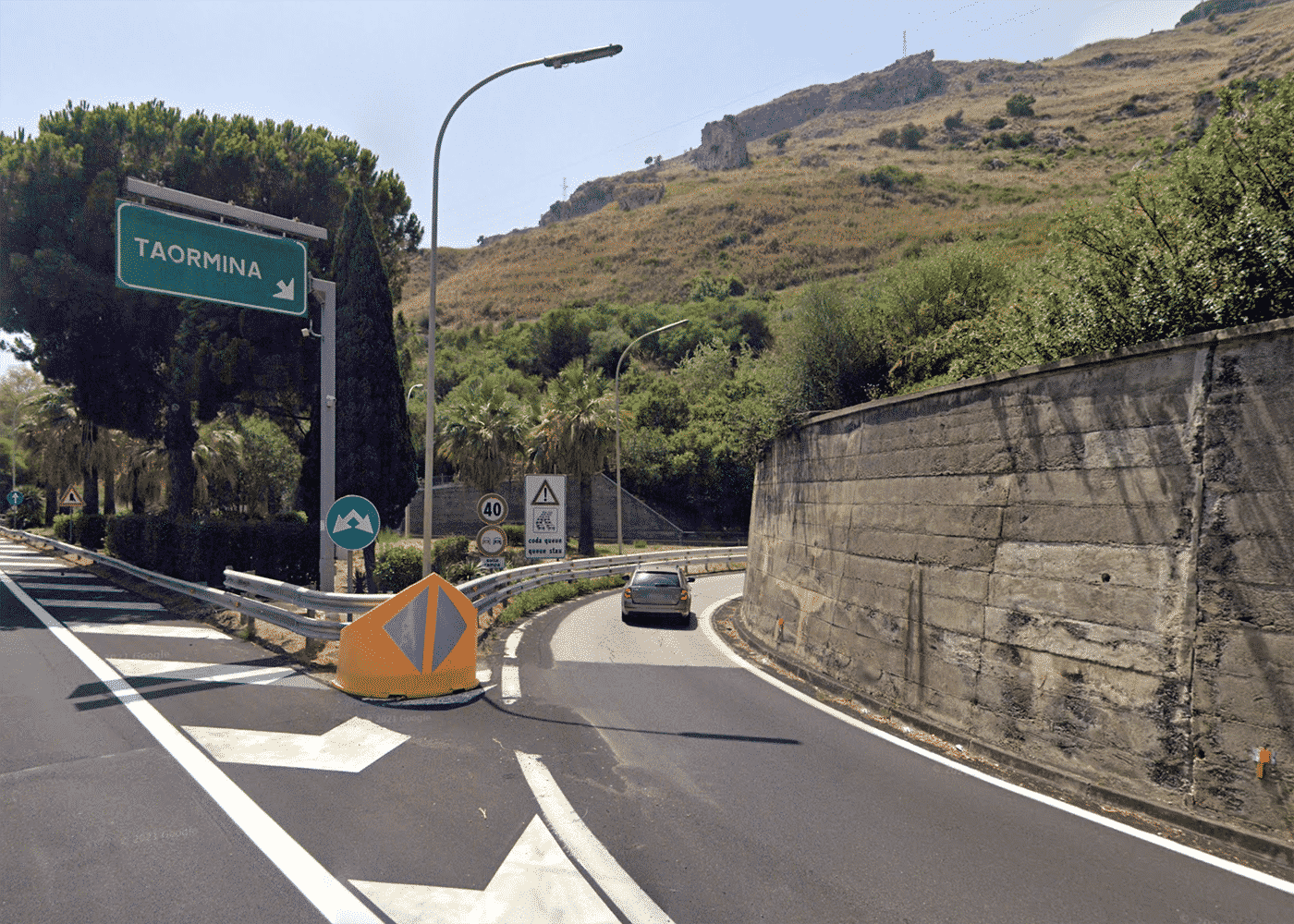 A18: svincolo di Taormina chiuso temporaneamente in uscita per chi viaggia in direzione Catania