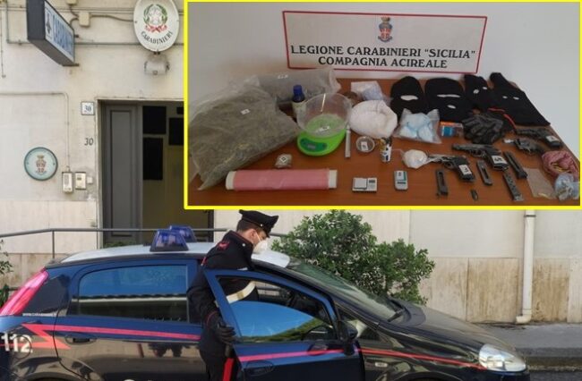 Aci Catena, blitz in un cantiere edile trasformato in deposito di armi e droga