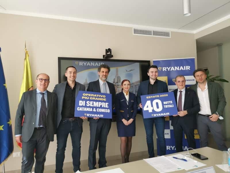 Ryanair investe su Catania e Comiso: in arrivo 4 nuove rotte e oltre 100 posti di lavoro