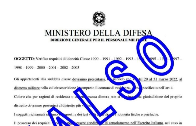 Guerra in Ucraina, arruolamento dei giovani in Italia per i nati dal 1990 in poi: è una fake news