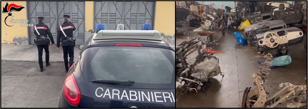 Catania, auto rubate poi smontate e rivendute: arrestato titolare ditta autoricambi e “dipendente” – VIDEO