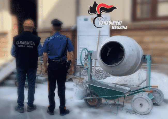 Controlli nei cantieri edili nel Messinese: 4  denunce, un’attività sospesa ed oltre 85mila euro di multe