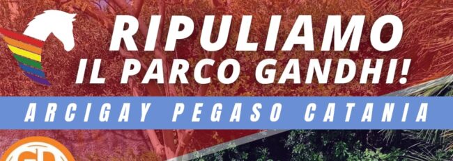 Giornata internazionale contro omotransfobia e bifobia: pulizia Parco Gandhi ad opera dell’Arcigay Catania