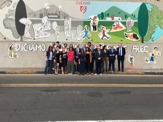 No Tobacco Day, alla circonvallazione di Catania presentato il murale antifumo