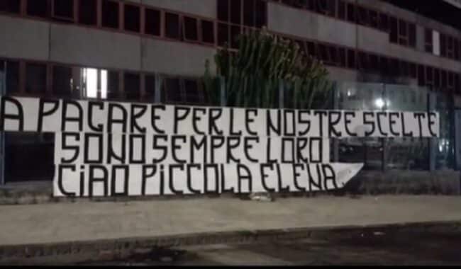 Striscione al Massimino per la piccola Elena: “A pagare per le nostre scelte sono sempre loro”