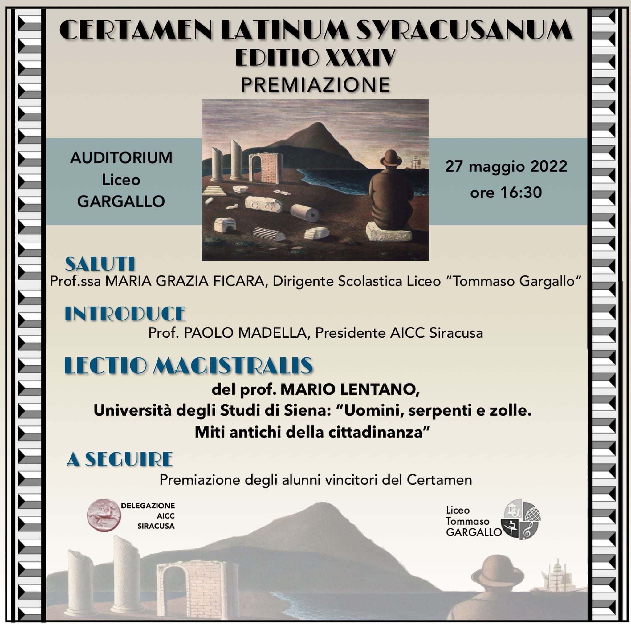 Due menzioni per il Liceo “Spedalieri” di Catania nel Certamen Syracusanum e Aetnaeum