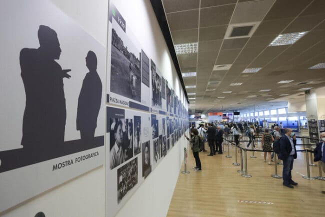 Inaugurata la mostra fotografica dell’Ansa su Falcone e Borsellino all’aeroporto di Catania