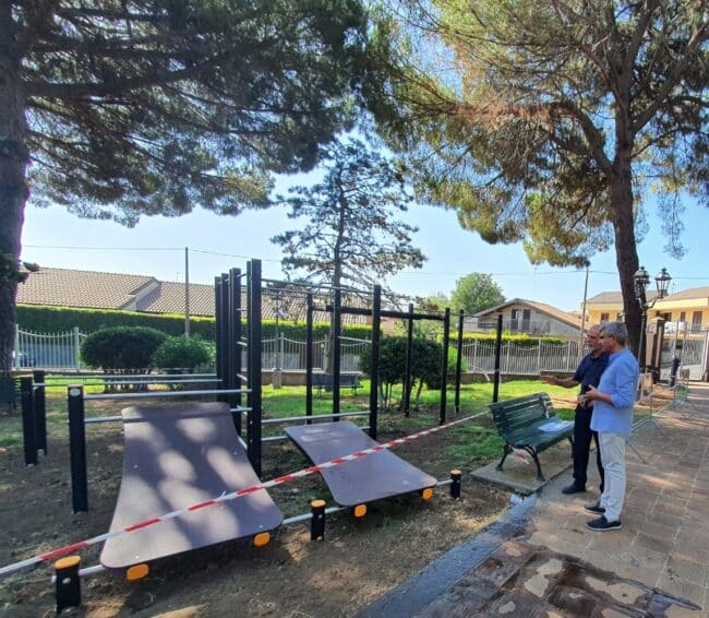 Nuova area fitness nel Catanese, iniziati i lavori per la realizzazione delle attrezzature – LE FOTO