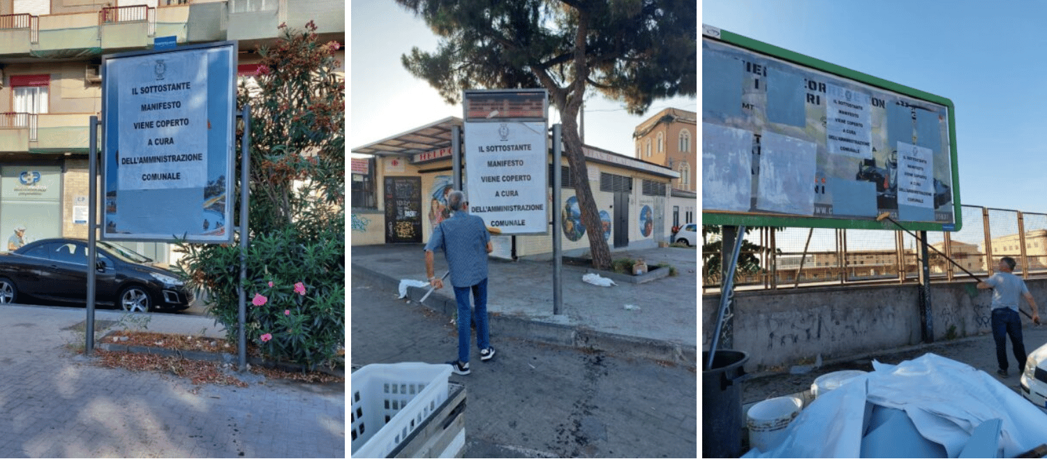 Catania, rimozione impianti pubblicitari in corso: cambia volto il mercato delle affissioni