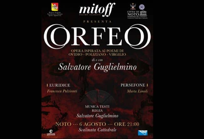Salvatore Guglielmino a Noto con un’inedita messa in scena dedicata alla saga del mito di Orfeo