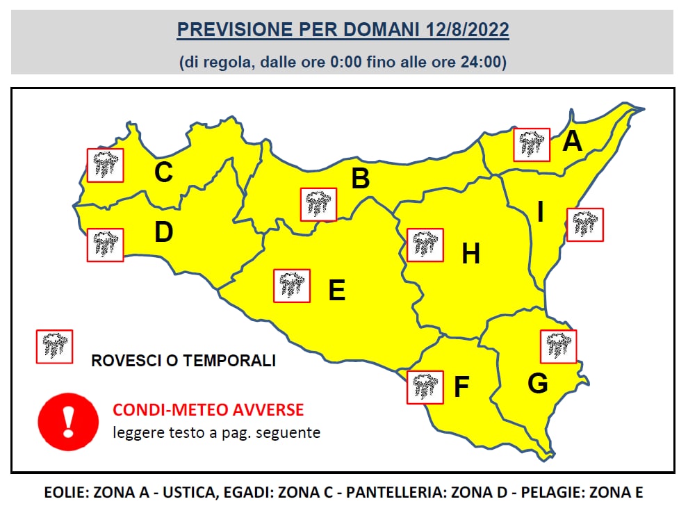 Meteo, anche domani allerta gialla in Sicilia: temperature in discesa e rischio incendi